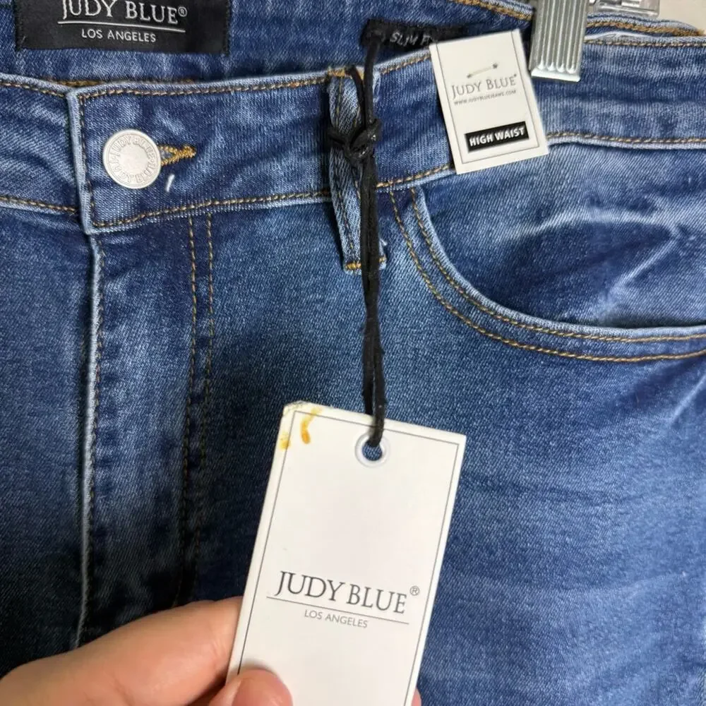 Judy Blue High Waist Slim Fit Jeans Distressed 15/32 NWT JB84183